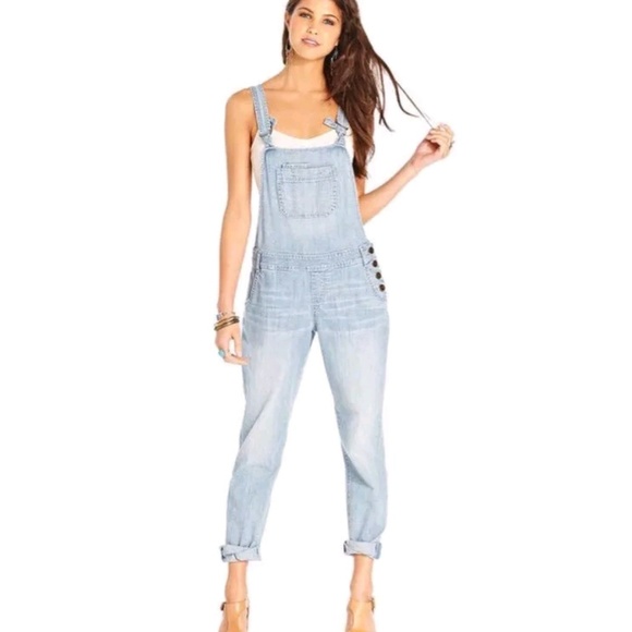 light wash denim overalls